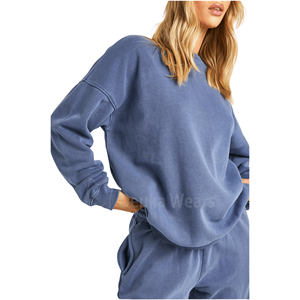 Sudadera de algodón de diseño personalizado OEM/ODM con cuello redondo, hecha de tela de felpa de algodón, con serigrafía y bordado personalizados. - Product Image 3