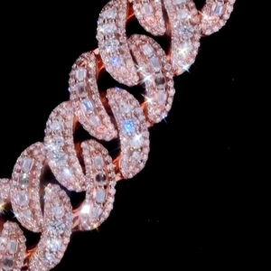 Cadena de eslabones cubanos de moissanita, regalo de boda chapado en rodio para hombres, corte redondo de 15mm, estilo Hip Hop, Plata de Ley 925 - Product Image 5