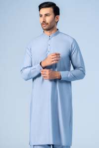 Trajes Shalwar Kameez azul medio para hombre de alta calidad colores personalizables nueva llegada estilo pakistaní venta al por mayor OEM - Product Image 2