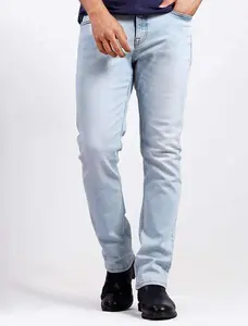 Premium hommes droit Denim jean élégant Vintage lavé détails tissu supérieur coupe parfaite grande taille toutes saisons Style d'été - Product Image 3