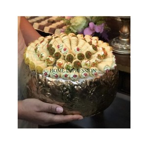 Mariage de luxe Ramadan Home Decor Bol à chocolat Bols en métal couleur argent de qualité supérieure avec base de conception de feuilles à bas prix - Product Image 6