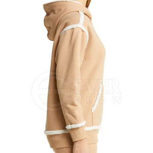 Sweat-shirts à capuche pour femmes, automne/hiver, 100% coton respirant avec poche, vente en gros - Product Image 3