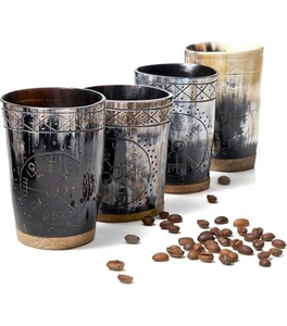 New Arrival <b>Handmade</b> Buffalo Horn <b>Mug</b> Angel Style Natural Finished Eco Friendly Reusable Washable Wedding Gift - Product Image 4