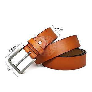 Men's Genuine Cow Hide <b>Leather</b> <b>Belt</b> with Iron Buckle-High Strength & Eco-Friendly Casual <b>Work</b> Dress <b>Belt</b> - Product Image 4