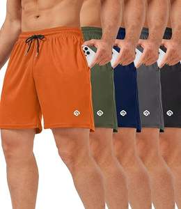 กางเกงขาสั้นผู้ชาย5แพ็ค5นิ้วแห้งเร็วกางเกงขาสั้นผ้าตาข่ายน้ำหนักเบาออกกำลังกายกีฬาวิ่งกางเกงขาสั้นมีกระเป๋า - Product Image 3