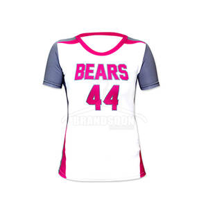 Großhandel maßge schneiderte Frauen Hochwertige Volleyball Uniform Jersey Spandex/Baumwolle 180g Quick Dry Breath able Custom Design - Product Image 6