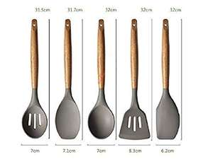 Ensemble d'ustensiles en bois écologiques de qualité supérieure avec longues poignées, design personnalisé, cuillère en bois plate et sûre, export en vrac - Product Image 4