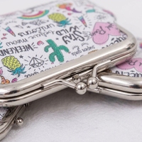 Dompet Koin Lipat Custom dengan Gantungan Kunci Mini, Dompet Lucu untuk Wanita, Kantong Uang Receh, Logo Dapat Disesuaikan