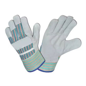 Guantes de trabajo de cuero dividido de vaca para hombres y mujeres Durable Cómodo Protector Uso industrial resistente - Product Image 1