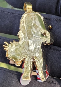 Bijoux Hip Hop en argent sterling 925 plaqué or 14 carats, certifié GRA, pendentif glacé en diamant Moissanite VVS, motif poupée Good Guy de dessin animé - Product Image 5