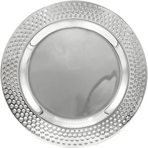 Placa de carga de aluminio con diseño en relieve, accesorios de decoración de mesa de Metal con acabado plateado - Product Image 6