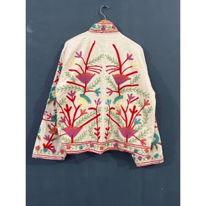 Abrigo de invierno Boho Suzani para mujer, chaqueta de terciopelo de punto acolchado con bordado Floral colorido con forro de algodón para fiestas de otoño - Product Image 5