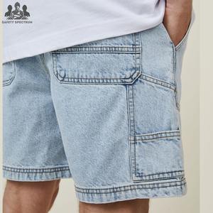 กางเกงยีนส์ขาสั้นผู้ชายแบบสั่งทำ สีพื้น สไตล์ลำลอง ติดกระดุม ผ้าฝ้าย 100% คุณภาพสูง รับออกแบบและสกรีนโลโก้ - Product Image 4