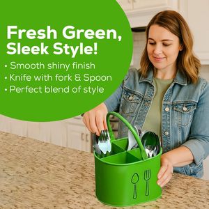 Porte-couteaux et porte-louche en fer, support de bureau et de cuisine, organisateur de couverts pour table à manger, conteneur d'ustensiles rustique vintage - Product Image 1