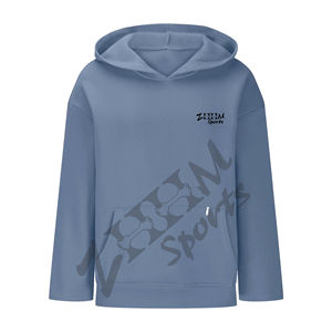 Sudadera con capucha de punto forrada para mujer, oversize, estampada, de manga larga, color liso, casual, con logo frontal, ODM, para otoño e invierno - Product Image 4