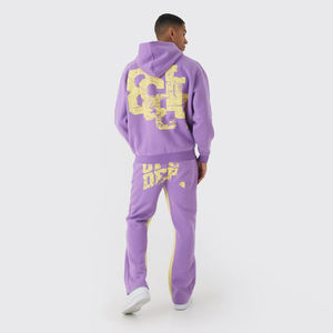 Survêtement d'hiver léger 100% coton pour hommes, couleur unie, avec fermeture éclair et logo personnalisé, respirant et abordable - Product Image 3