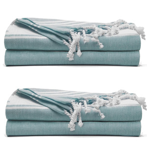 Hammam doux Fouta coton turc serviette tissé à la main drap de bain léger séchage rapide absorbant Spa Wrap plage couverture pique-nique - Product Image 6