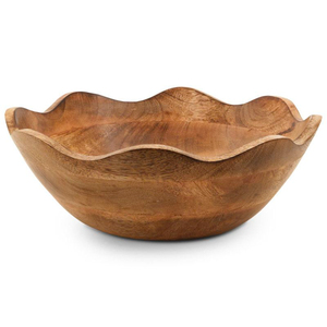 Bol de service en bois d'acacia naturel fait à la main, articles de cuisine écologiques pour la maison et les restaurants, fournisseurs en gros - Product Image 5