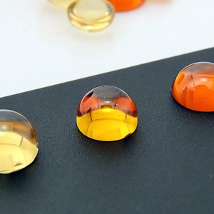 Cristal de Citrino Naranja Natural, Nano Cristal, Resistente al Calor, Cabujón, Corte Redondo, Gema Suelta - Product Image 4