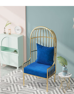 Nordiclobbyhighbackcasualsofachair, Ins Popularsinglepersonironbirdcagesofa Stoel, Lightluxylivingroomcoffeetable - Product Image 2