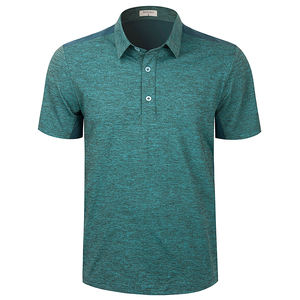 Vente en gros de polos de golf pour hommes en polyester respirant à 100%, manches courtes, décontractés, unis, tricotés, grande taille - Product Image 6