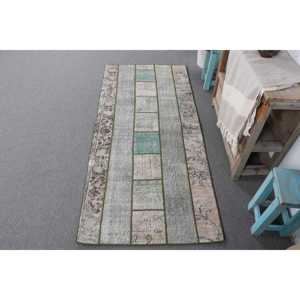 พรมสไตล์วินเทจแบบตุรกี ขนาด 2.6x5.8 ฟุต พรมขนสัตว์สีเทา - Product Image 1