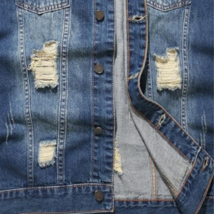 Haute qualité sur mesure 2025 hommes hiver Denim veste sans manches coupe-vent chaud col de fourrure en détresse Style Vintage - Product Image 4