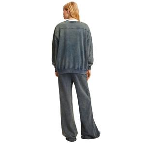 Ensemble de survêtements lourds deux pièces pour hommes, dernier style, pantalon évasé délavé à l'acide pour femmes, sweat-shirt d'hiver respirant - Product Image 2