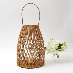 Delightful Large <b>Rattan</b> <b>Lantern</b> With Handles Attractive <b>Rattan</b> Candle <b>Lantern</b> for Decoration - Product Image 2