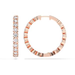 ชุดง่ามเพชรโมอิส E-F/VVS-VS ทรงกลม3.75กะรัตชุดห่วงต่างหูทำจากทองคำแข็งแรงสำหรับทุกเพศ - Product Image 1