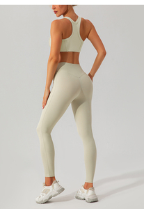 OEM personalizar logotipo de las mujeres de secado rápido con rosca ropa de yoga traje personalizado deportes belleza espalda cadera sexy gimnasio fitness conjuntos - Product Image 6