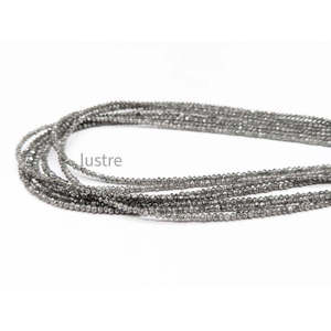 Perles Rondelles Facettées Gris Foncé AAA+ Naturelles Scintillantes, Diamants en Vrac pour Collier, Perles de Diamant Naturel Rare - Product Image 2