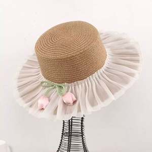 Lace Bowknot Straw <b>Hat</b> for Women, <b>Summer</b> Wide Brim Sun Protection <b>Hat</b>, Beach Vacation Sun <b>Hat</b> - Product Image 6