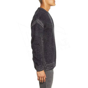 Pull d'hiver à manches longues en coton épais pour hommes, respirant, tricoté à la main, anti-rétrécissement avec logo privé personnalisé - Product Image 4