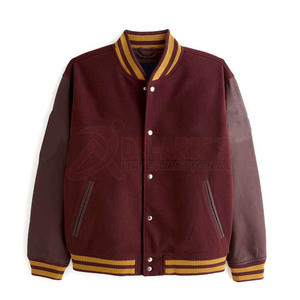 Chaqueta universitaria con parche de chenilla personalizada, chaqueta universitaria de estilo lujoso, chaqueta universitaria con letras de manga de cuero para hombre - Product Image 4