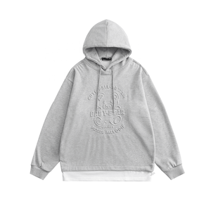 2025 Latest Design Wholesale Custom Winter Heavyweight 200gsm Oversized Men's <b>3D</b> Embossed Anti-shrink Polyester/Cotton <b>Hoodies</b> - Product Image 2
