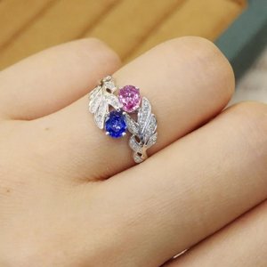 Solid <b>925</b> Sterling <b>Silver</b> Classic Style <b>Ring</b> Unique Trendy Design Natural Tanzanite Tourmaline Oval Cut Wedding Engagement Party - Product Image 6