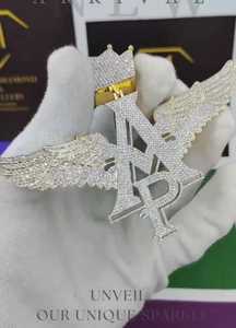 Pendentif Hip Hop Alphabet glacé personnalisé Bijoux en argent Moissanite Style Queen King pour pendentifs de charme en diamant de fête - Product Image 2