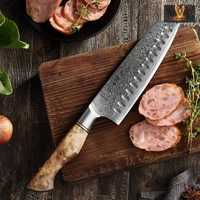 Ensemble de 10 couteaux de chef écologiques avec manche en bois de rose, logo personnalisé, lames en acier Damas, couteaux de cuisine professionnels