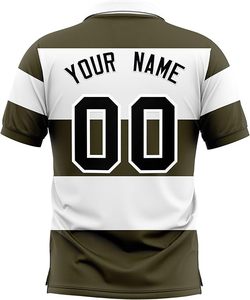 เสื้อเจอร์ซีย์กีฬาลายทางสีเขียวมะกอกปักชื่อทีม  สำหรับผู้ชาย  สไตล์สตรีทแวร์ลำลอง  แขนสั้น  เสื้อผ้ากีฬาสำหรับฤดูใบไม้ร่วง - Product Image 2