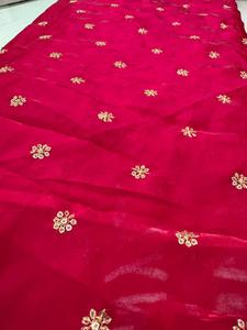Élégant espace soie or Jari Butti tissu de broderie pour Boutique mariée et vêtements ethniques traditionnels robes Sarees Lehengas - Product Image 3