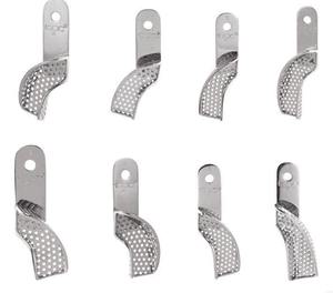 Plateaux d'empreinte dentaire manuels semi-perforés en acier inoxydable, instruments orthodontiques et prothodontiques - Product Image 2