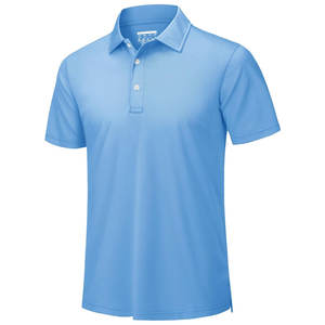 Polo de golf elástico de poliéster para hombre, Camiseta deportiva transpirable de secado rápido, ajuste atlético para ropa de entrenamiento y al aire libre - Product Image 3