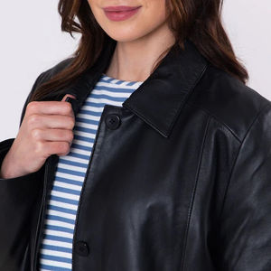 Chaqueta de Cuero para Mujer, Color Negro, Alta Calidad, Mejor Proveedor, Chaqueta de Cuero Genuino para Mujer, Última Moda 2026 - Product Image 4