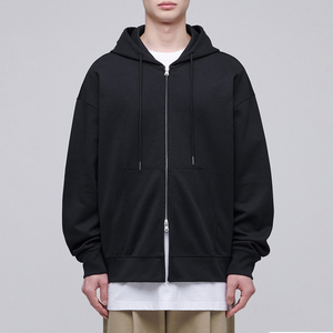 Personnalisé 100% coton impression numérique polaire fermeture éclair à capuche pour hommes haute rue Style respirant surdimensionné hiver - Product Image 1