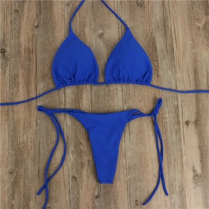 Maillot de bain brésilien ajustable à bretelles fendues pour femmes, ensemble bikini de couleur unie, vêtements de plage, sexy, 2025 - Product Image 3
