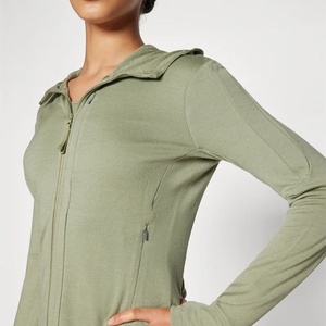 Custom DTG Printed Heavyweight Women's Hoodie 450-500gsm Cotton Turtleneck Zipper-Up Short with Anti-Pilling Breathable Features - Product Image 4