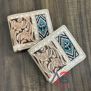 Factory Wholesale Crazy Bifold Genuine <b>Leather</b> <b>Wallet</b> Simple Vintage Style Handmade Tooled Cowhide <b>Leather</b> <b>Men</b> <b>Wallet</b> for Unisex - Product Image 1