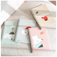 Carnet à spirale PP Boba A5 Cozy Cute Character pour étudiants et enfants, 150x210mm, 52 pages, certification antimicrobienne, école