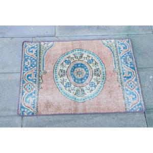 Alfombra Turca Pequeña de 1.8x2.7 pies, Alfombra Azul Vintage del Suroeste - Product Image 4